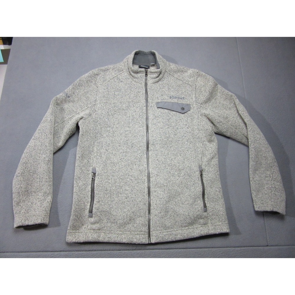Marmot Jacket Mens Large Gray Fleece Wool Blend Outdoor Full Zip Heather